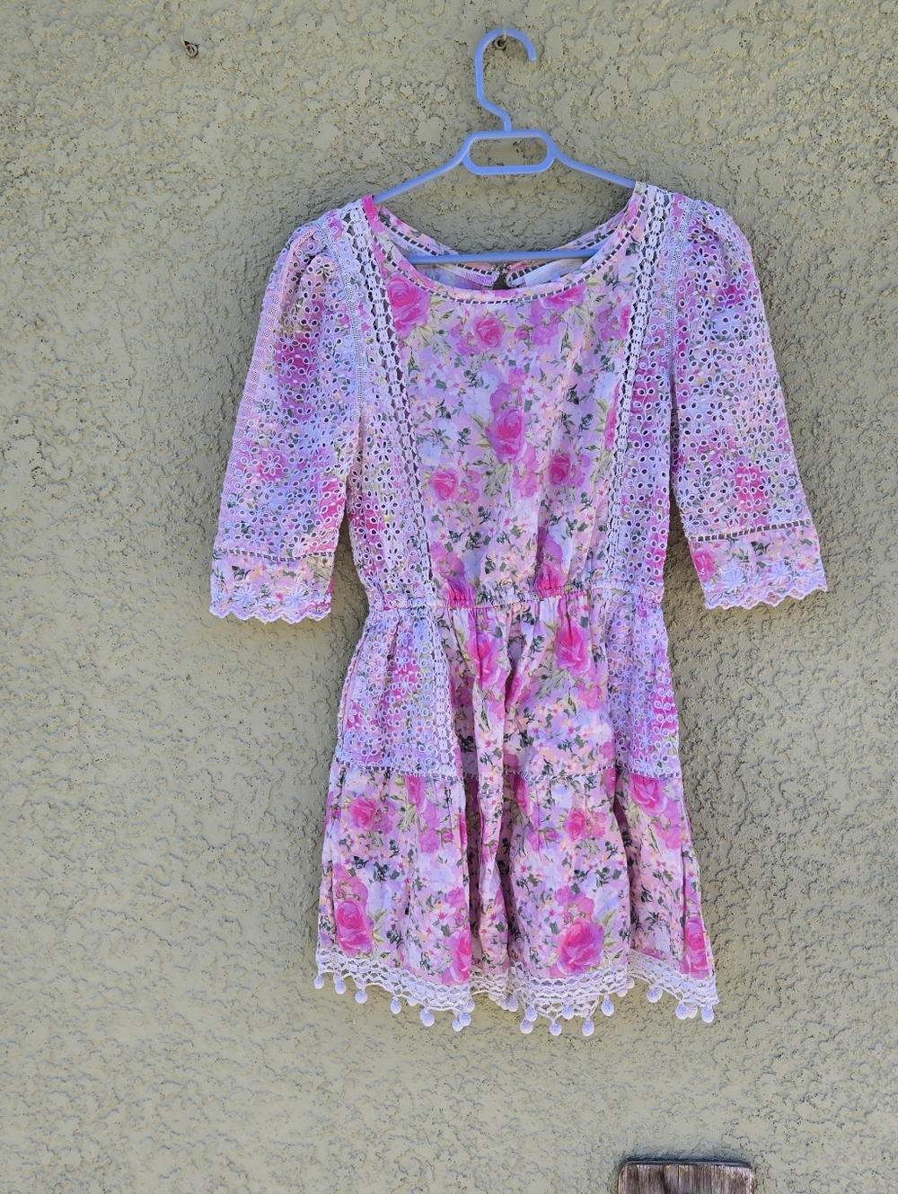 LoveShackFancy Novalie Floral Eyelet Mini Dress - Picture 2 of 7